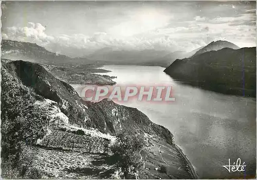 Moderne Karte Vue panoramique d Aix Le Lac et les Montagnes vus de la Chambotte