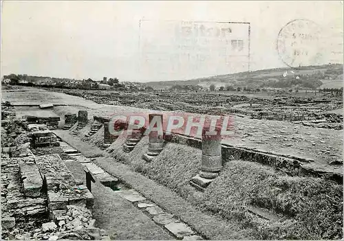 Moderne Karte Corbridge Roman Site Corstopitum Northumberland Colonnade and street south of granaries from nor