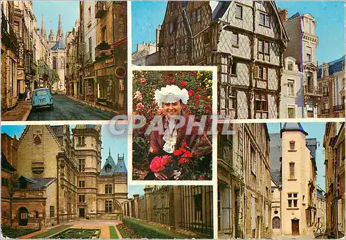 Cartes postales moderne Angers Maine et Loire La Cite Les Tours de la Cathedrale vues de la rue Aubin La Maison d Adam p