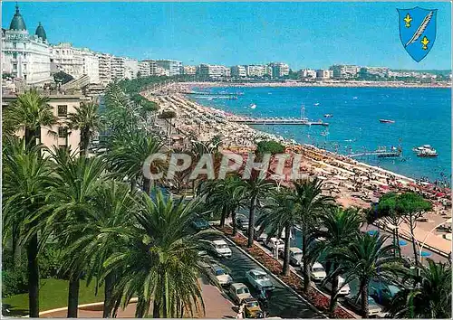 Moderne Karte La Cote d Azur Cannes La Croisette et la Plage