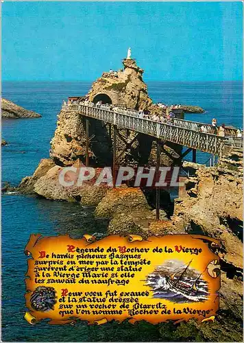 Moderne Karte Biarritz Legende du Rocher de la Vierge
