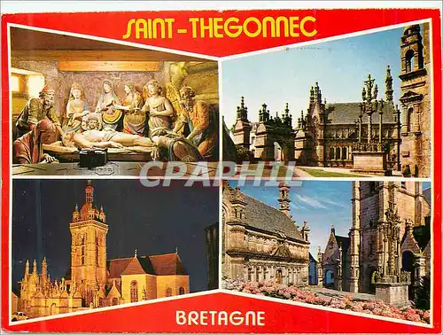 Cartes postales moderne Couleurs de Bretagne Saint Thegonnec L enclos la mise au tombeau le calvaire et l eglise