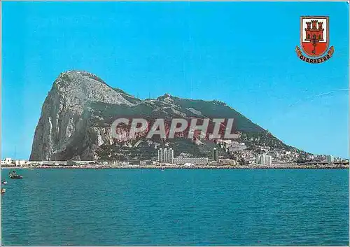 Moderne Karte Gibraltar View of Rock from Spain