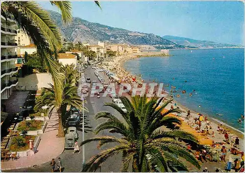 Cartes postales moderne Les Sites Merveilleux de la Cote d Azur Menton La Promenade et la Plage