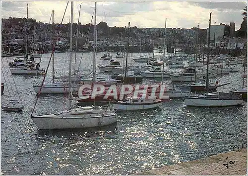 Moderne Karte La Bretagne en Couleurs Binic Cotes du Nord Le port de plaissance Bateaux