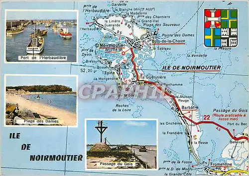 Cartes postales moderne Ile de Noirmoutier Vendee Port de l'Herbaudiere Plage des Dames Passage du Gois