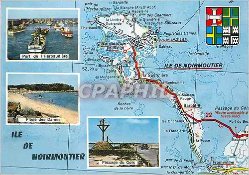 Cartes postales moderne Ile de Noirmoutier Vendee Port de l'Herbaudiere Plage des Dames Passage du Gois