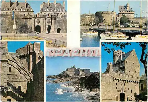 Moderne Karte En Bretagne Saint Malo Porte St Vincent Chateau Tour de Quic en Groigne Fort National Donjon