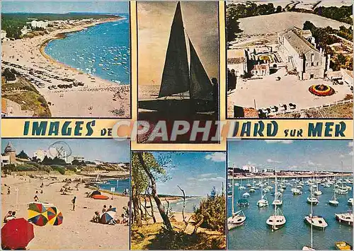 Cartes postales moderne Jard sur Mer Vendee Vue aeriennes Le port et la plage Abbaye de Lieu Dieu plage de Ragounite cou