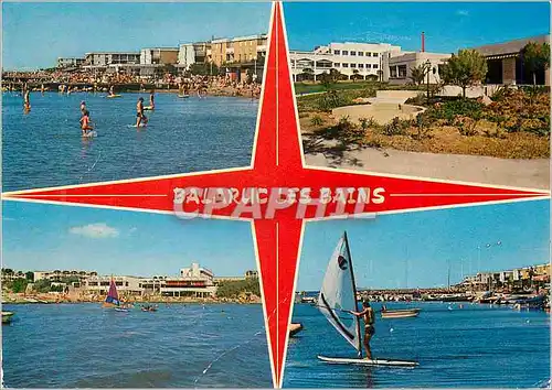 Cartes postales moderne Balaruc Les Bains Herault La plage Le casino et Tourisme et Travail Le V V F Le port