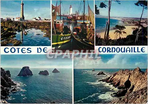 Cartes postales moderne La Bretagne en Couleurs Cotes de Cornouaille Penmarc h Douarnenez Guilvinec Tas de Pois et point