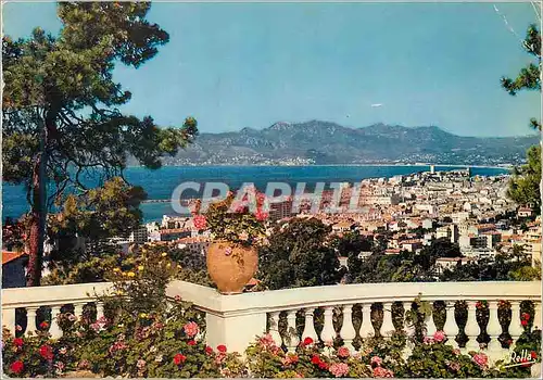 Moderne Karte La Cote d Azur Cannes Vue panoramique sur Cannes le Golfe de La Napoule et l Esterel