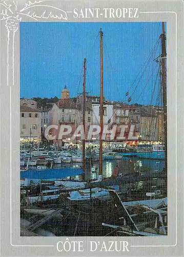 Cartes postales moderne Saint Tropez La Nuit Lumiere et Beaute de la Cote d Azur Bateaux de peche