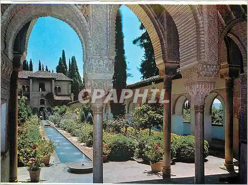 Cartes postales moderne Granada Generalife Arcades Cour de la Rigole