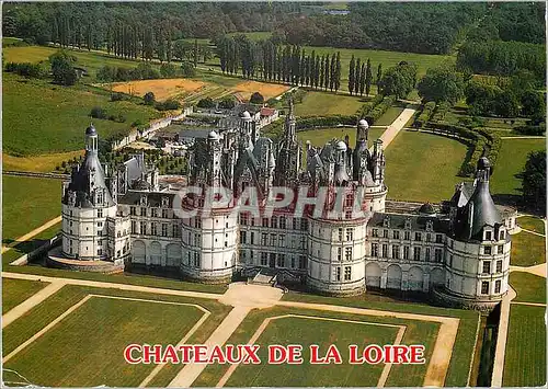 Moderne Karte Chambord Le plus vaste des Chateaux de la Loire