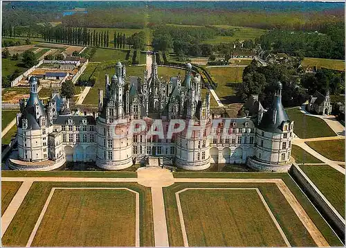Moderne Karte Chateau de la Loire Chambord Loir et Cher Le plus vaste des chateaux de la loire