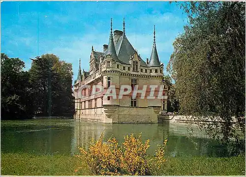 Cartes postales moderne Azay Le Rideau I et L Le Chateau se mirant dans un bras de l Indre