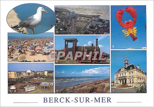 Moderne Karte Couleurs et Lumiere de France Berck sur Mer Pas de Calais La plage Place de l Entonnoir Vue aeri