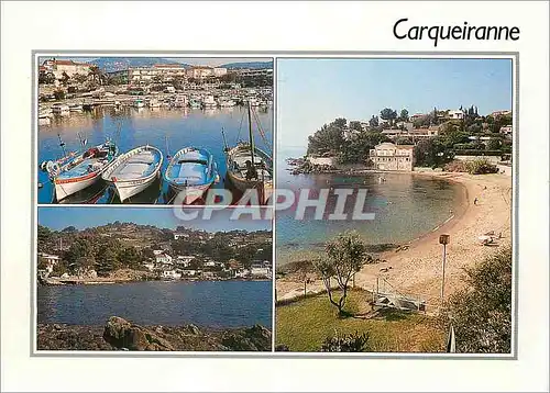 Cartes postales moderne Carqueiranne Var Le port des salettes Coupereau Plage du Pradon