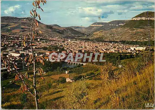 Moderne Karte Millau Aveyron Porte des Gorges du Tarn Vue generale et le Pont sur le Tarn