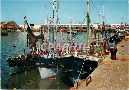 Cartes postales moderne Les Sables d Olonne Vendee Les bateaux de peche et le centre maree Bateaux de peche