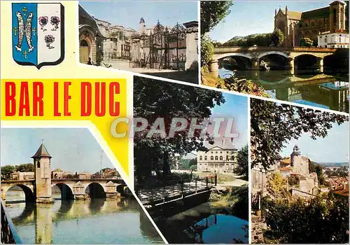 Moderne Karte Bar le Duc Meuse La Tour de l Horloge vue du Parc Public L Eglise St Jean Le Pont Notre Dame L H