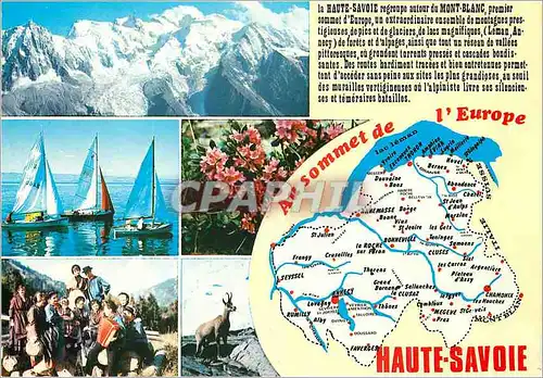Moderne Karte Au sommet de l Europe Haute Savoie Departement de la Haute Savoie