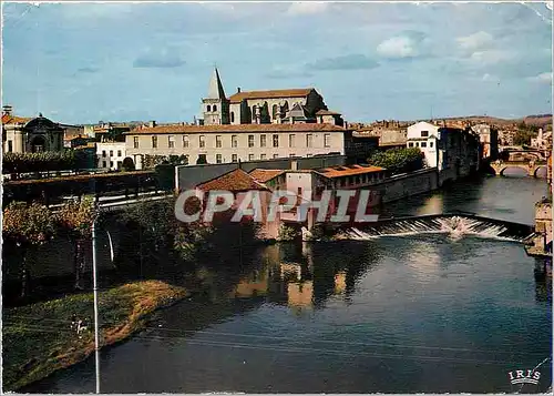 Moderne Karte Castres Tarn Vue pittoresque sur le Jardin de l Eveche le Musee Goya et les Ponts sur l Agout