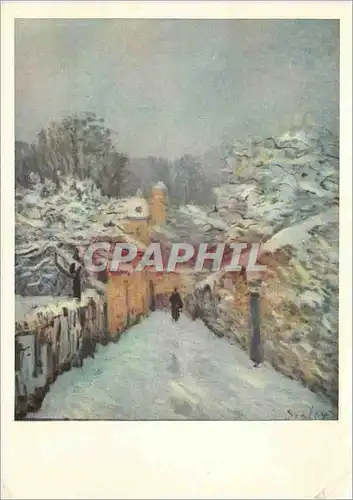 Cartes postales moderne Peinture Francaise Les Impressionnistes Alfred Sisley La Niege A Louveciennes Musee du Louvre Ex