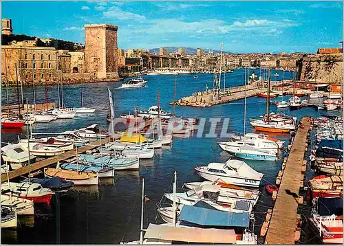 Cartes postales moderne Couleurs et Lumiere de France Marseille Bouches du Rhone L Entree du Vieux Port et le Fort Saint