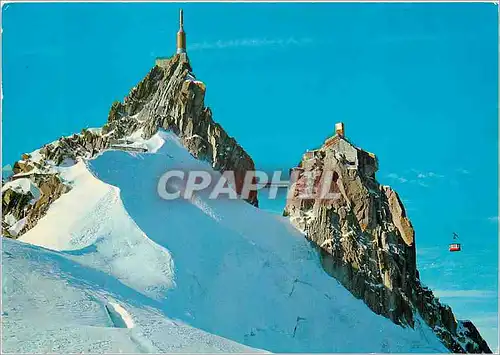 Cartes postales moderne La Chaine du Mt Blanc L Aiguille du Midi funivia per Chamonix L Aiguille du Midi telepherique po