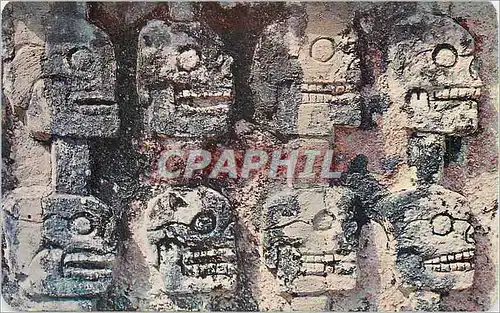 Moderne Karte Death Masks Chichen Itza Archeological Zone Mexico