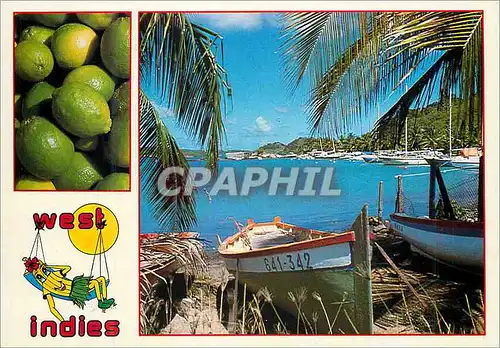 Moderne Karte Antilles West Indies