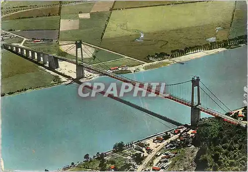 Moderne Karte Le Pont de Tancarville Seine Maritime Longeur totale Travee centrale Hauteur ds pylones Hauteur