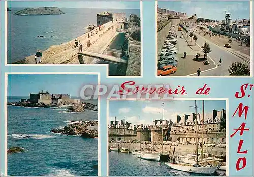 Moderne Karte Saint Malo Cite Corsaire Vue sur les Remparts Les Remparts vers le chateau