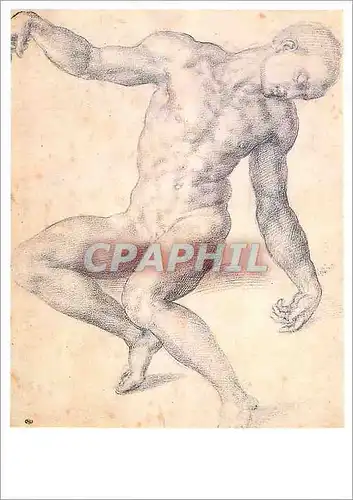 Cartes postales moderne Baccio Bandinelli Etude d un homme mort Pierre noire