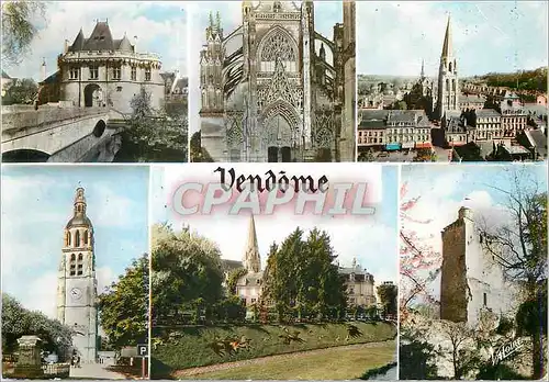 Cartes postales moderne La Vallee du Loir Vendome Loir et Cher La porte Saint Georges La facade de la Trinite L eglise d