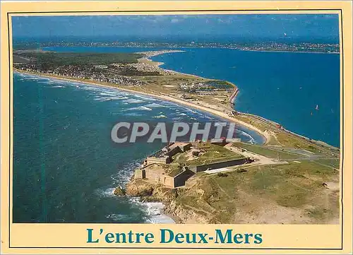 Cartes postales moderne L entree Deux Mers Couleurs de Bretagne La Presqu Ile de Quiberon Le fort de Penthievre et l ist