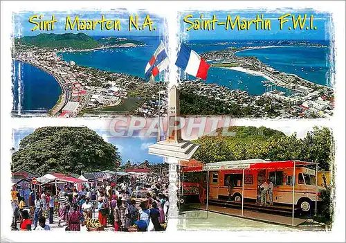 Moderne Karte Saint Maarten Netherlands Antilles Saint Martin French West Indies