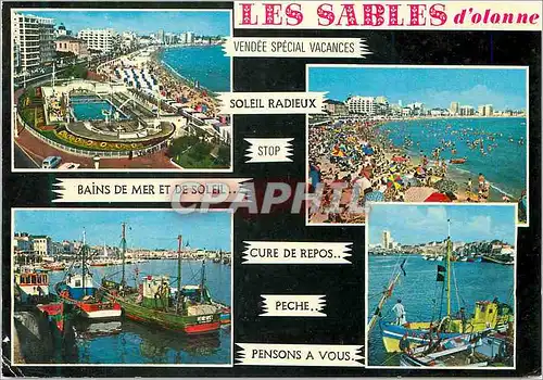 Moderne Karte Les Sables d'Olonne La Vendee Touristique Bateaux de peche
