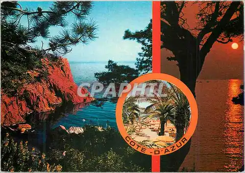 Cartes postales moderne Calanques et coucher de Soleil Au Soleil de la Cote d'Azur