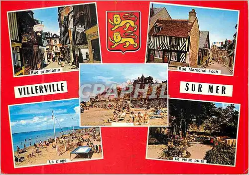 Cartes postales moderne Villerville sur Mer (Calvados) Rue principale Rue Marechal Foch La plage Le vieux puits