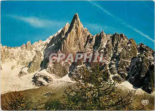 Cartes postales moderne Chamonix Mont Blanc Dominant la Mer de Glace l'Aiguille du Dru (3754 m)