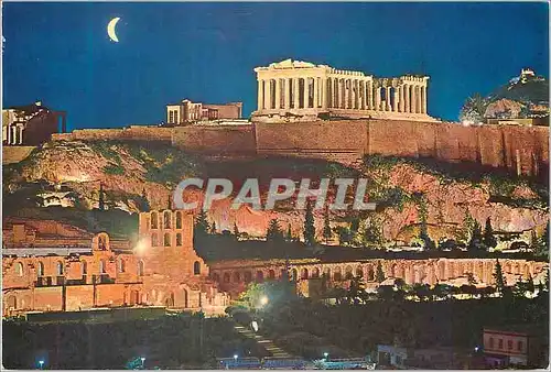 Cartes postales moderne Athenes L'Acropole vue la Nuit