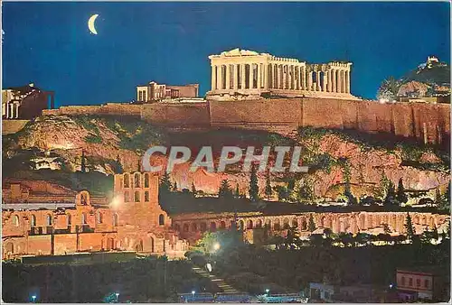 Moderne Karte Athenes L'Acropole vue la Nuit