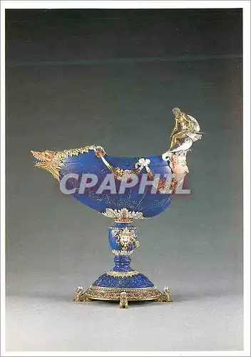 Moderne Karte Nef Surmontee d'une Statuette de Neptune Pierre Italie 16e S Monture Paris 17e S Ancienne Collec