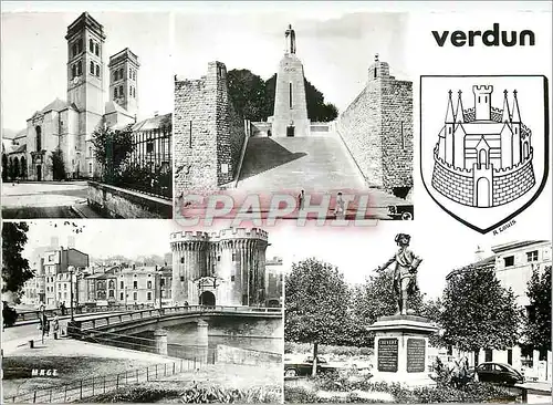 Moderne Karte Verdun (Meuse) Cathedrale Monument de la Victoire Quai de Londres La Tour Chaussee Place Chevert