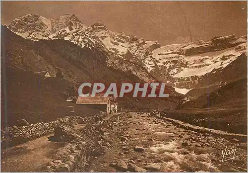 Cartes postales moderne Gavarnie Le Cirque et la Chaumiere (vue prise au Printemps