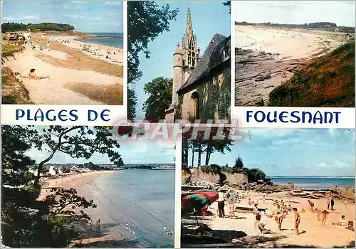 Cartes postales moderne Plages de Fouesnant (Finistere) La Bretagne en Couleurs Les Plages et la Chapelle sainte Anne
