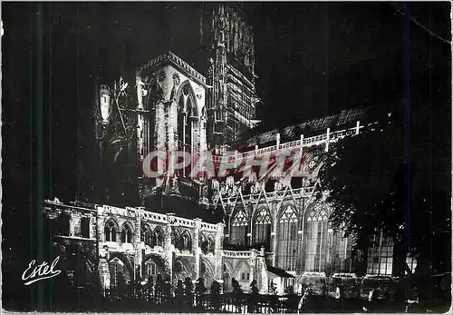 Moderne Karte Rouen La Cathedrale Illuminee